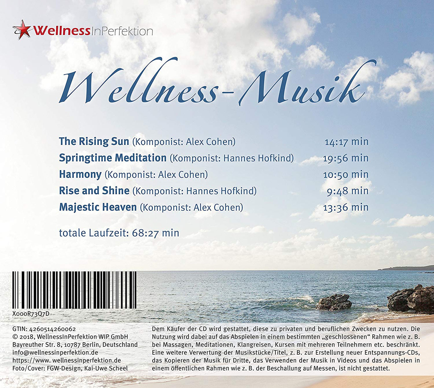 WELLNESS-Musik (Vol 1) - Gemafreie Entspannungsmusik Privat & Gewerblich einsetzbar Massageliegenhaus-Massunda