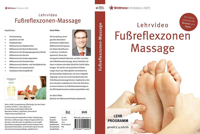 DVD-Bluray Fußreflexzonen-Massage (Lehrvideo) | Für Anfänger und Profis Massageliegenhaus-Massunda