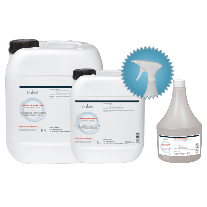 Cosimed Schnelldesinfektion, verschiedne Größen und Mengen