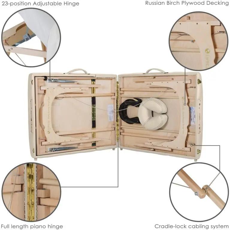 Earthlite Avalon mobile Massageliege, Farbe Creme, Funktionen Details