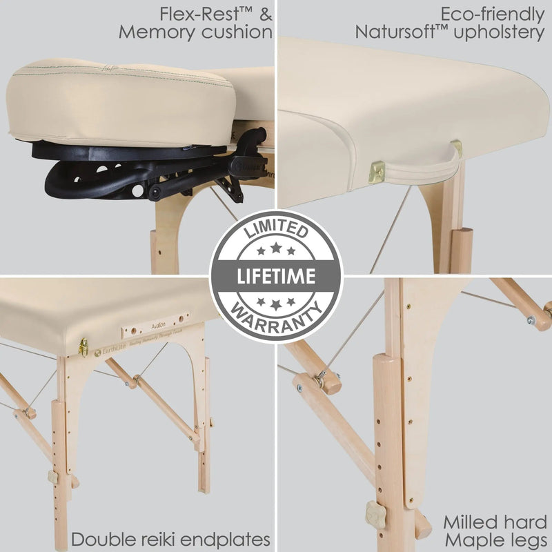 Earthlite Avalon mobile Massageliege, Farbe Creme, Funktionen Garantie