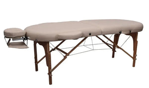 Klappbare Massagliege, Zen Oval, Farbe Creme Vollansicht