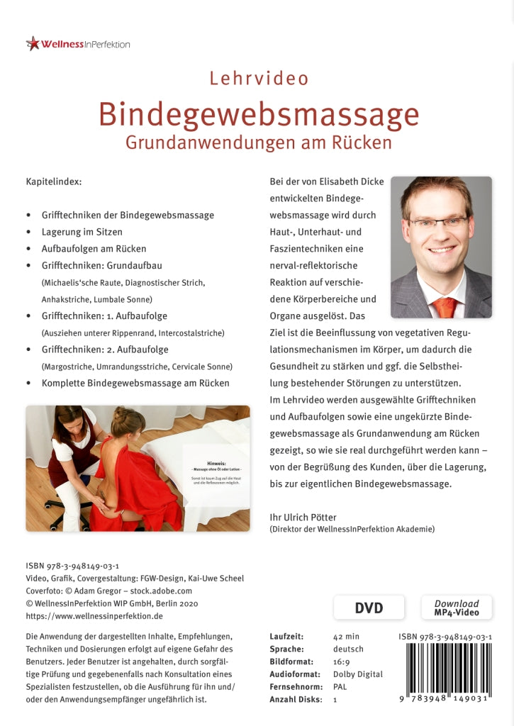 DVD Bindegewebsmassage (Lehrvideo) | Grundanwendungen am Rücken Massageliegenhaus-Massunda