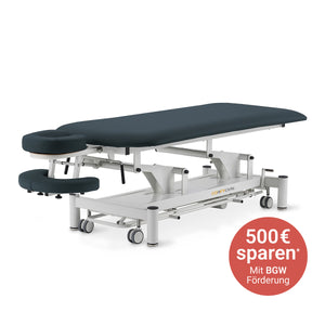 Massageliege elektrisch, Coinfycare Berlin, BGW Förderung, Farbe: Marineblau