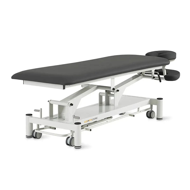 Massageliege elektrisch, Coinfycare Berlin, Rückansicht, dunkelgrau