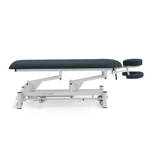 Massageliege elektrisch, Coinfycare Berlin, Seitenansicht, Farbe: Marineblau