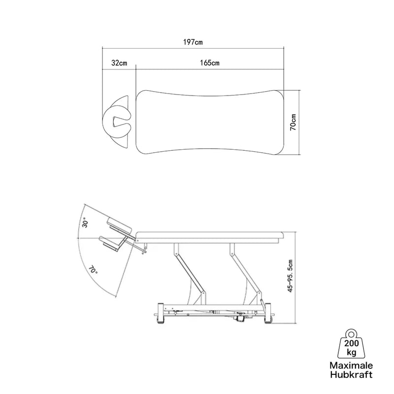 Elektrische Massageliege BERLIN | 3 Segmente Coinfycare
