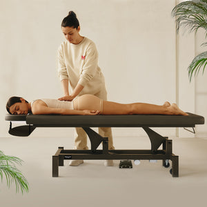 Massageliege elektrisch, Massunda Basis, Farbe dunkelgrau, Ambiente Behandlung