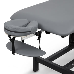 Massageliege elektrisch, Massunda Basis, Farbe dunkelgrau, Kopfstütze