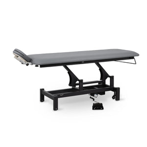 Massageliege elektrisch, Massunda Basis, Farbe dunkelgrau, Kopfstütze positiv