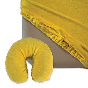 Massageliegenbezug- Set, Frottee, Farbe: Maisgelb