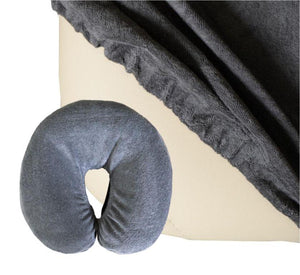 Massageliegenbezug- Set, Frottee, Farbe: Schiefer