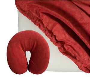 Massageliegenbezug- Set, Frottee, Farbe: Terrakotta