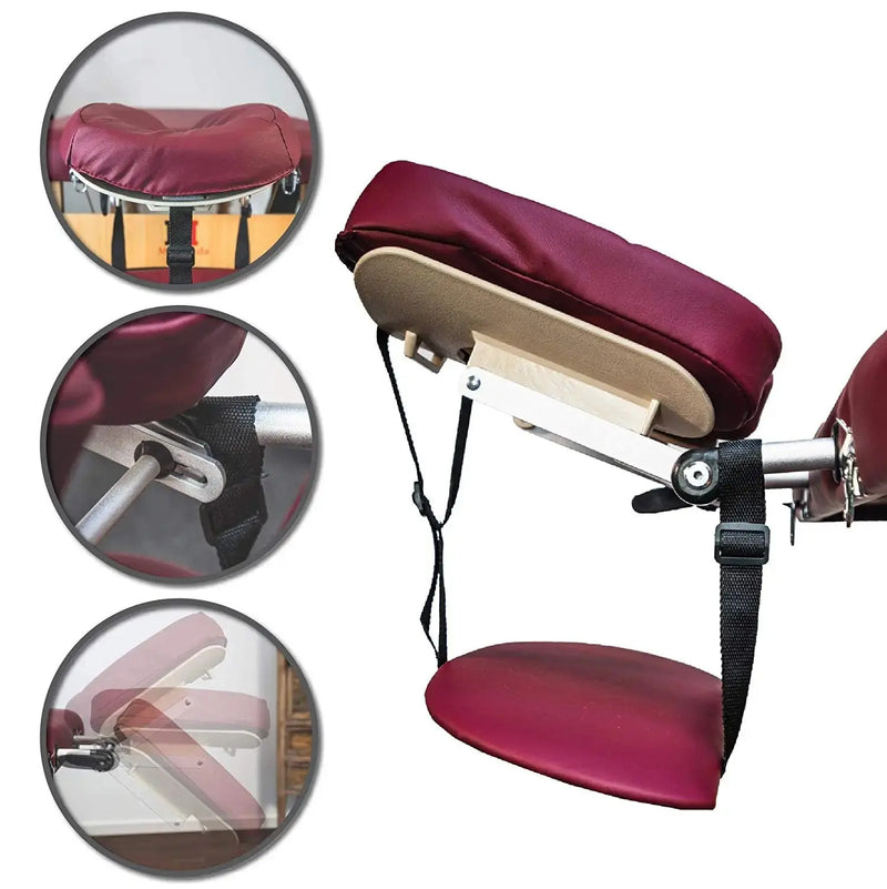 Massunda all inklusive, mobile Massageliege, Farbe Burgund, Funktionen