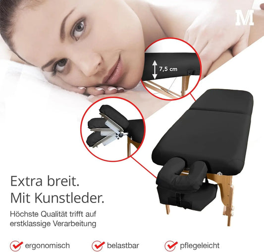 Massunda Comfort Deluxe Klappbare Massageliege, Detailansicht Kopstütze Funktion