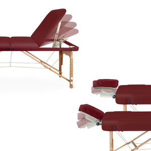 Mobile Massageliege Massunda all inklusive, Kopfstütze, Farbe: Burgund