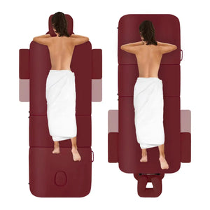 Mobile Massageliege Massunda all inklusive, Liegepositionen, Farbe: Burgund