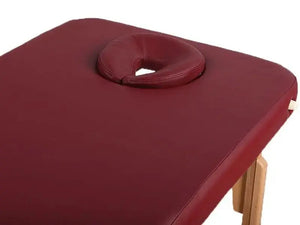 Klappbare Massageliege Zen Basic 3 Flat, Farbe Burgund, Gesichtsloch mit Gesichtspolster