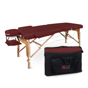 Mobile Massageliege Zen Basic 3 Flat mit Tragetasche, Farbe: Burgund