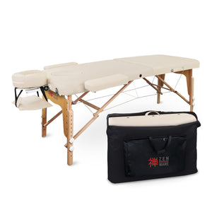 Mobile Massageliege Zen Basic 3 Flat mit Tragetasche, Farbe: Creme