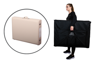 Mobile Massageliege Zen Basic Niveau, Kofferansicht, Farbe: Creme