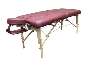 Mobile Massageliege Zen Relax für Schwangere, Vollansicht, Farbe: Burgund