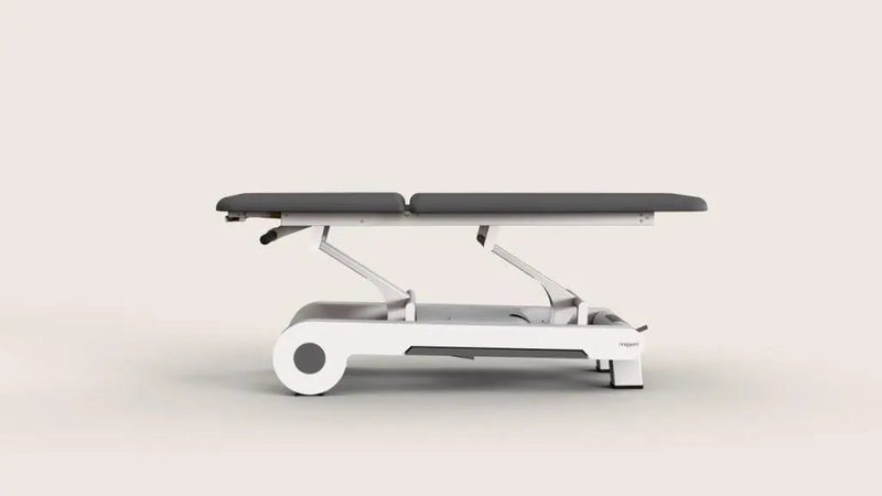 Naggura Nrun2, elektrische Therapieliege, Farbe graphit, Seitenansicht