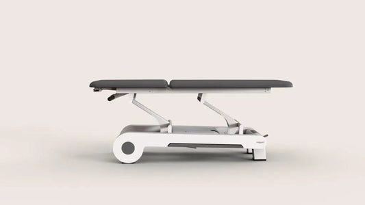 Naggura Nrun2, elektrische Therapieliege, Farbe graphit, Seitenansicht