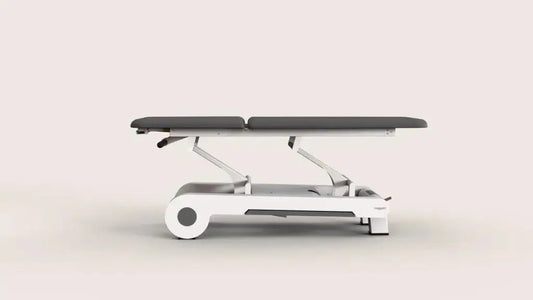 Naggura Nrun2, elektrische Therapieliege, Farbe graphit, Seitenansicht