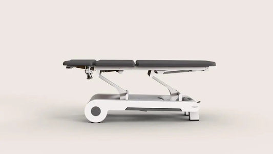 Naggura Nrun5, elektrische Therapieliege, Farbe. graphit, Seitenansicht
