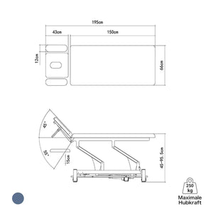 Therapielie elektrisch, Coinfycare Paris, Skizze, Farbe: Marineblau