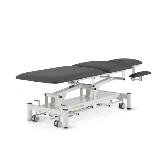 Therapieliege elektrisch, Coinfycare Barcelona, 5 Segmente, Rückansicht, Farbe grau