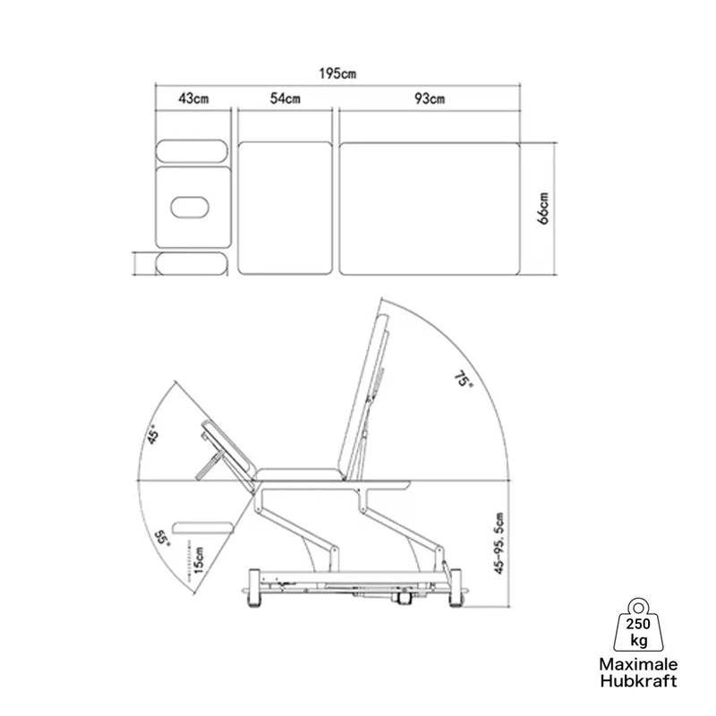 Therapieliege BARCELONA elektrisch 5-Segmente Coinfycare