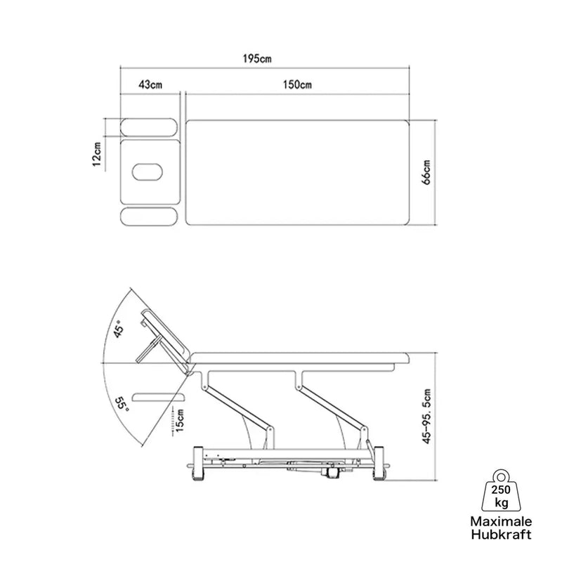 Therapieliege PARIS elektrisch 4-Segmente Coinfycare