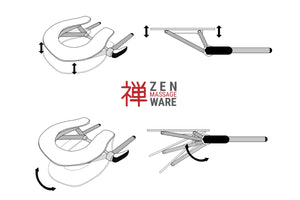 Zen Massage Ware Ayurveda Pro Set, mobile Massageliege, Kopfteil schematische Darstellung