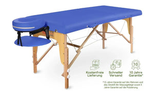 Zen Massage Ware Startup, mobile Massageliege, koenigsblau, Vollansicht, Vorteile