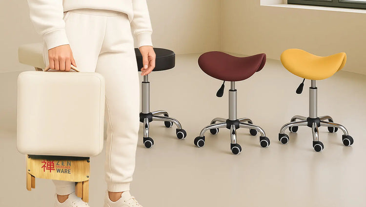 Rollhocker und Sattelhocker