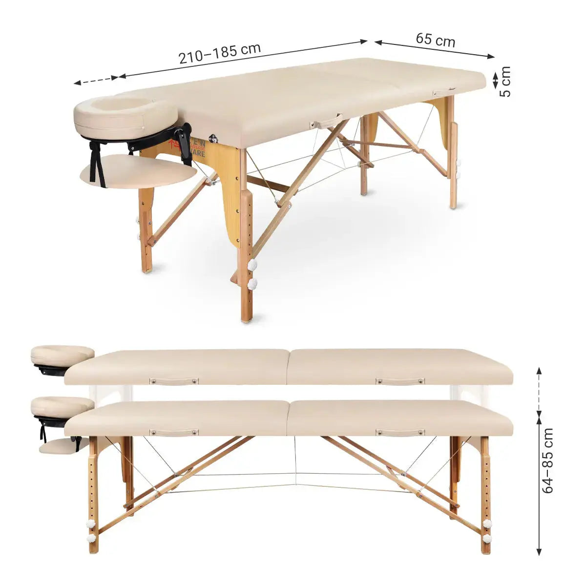 Mobile Massageliege Zen Startup, Abmessungen, Farbe: Creme