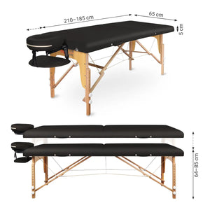 Mobile Massageliege Zen Startup, Abmessungen, Farbe: Schwarz