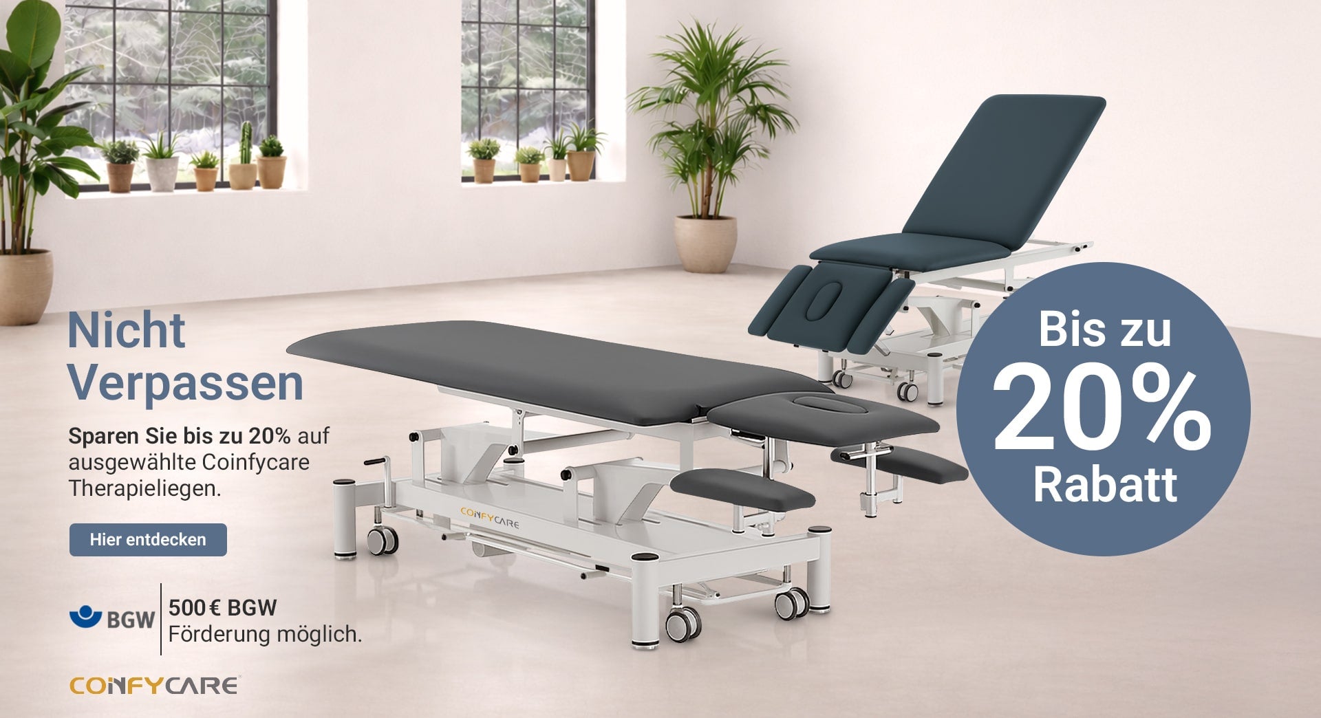 Coinfycare Rabatt Aktion - desktop hero, german