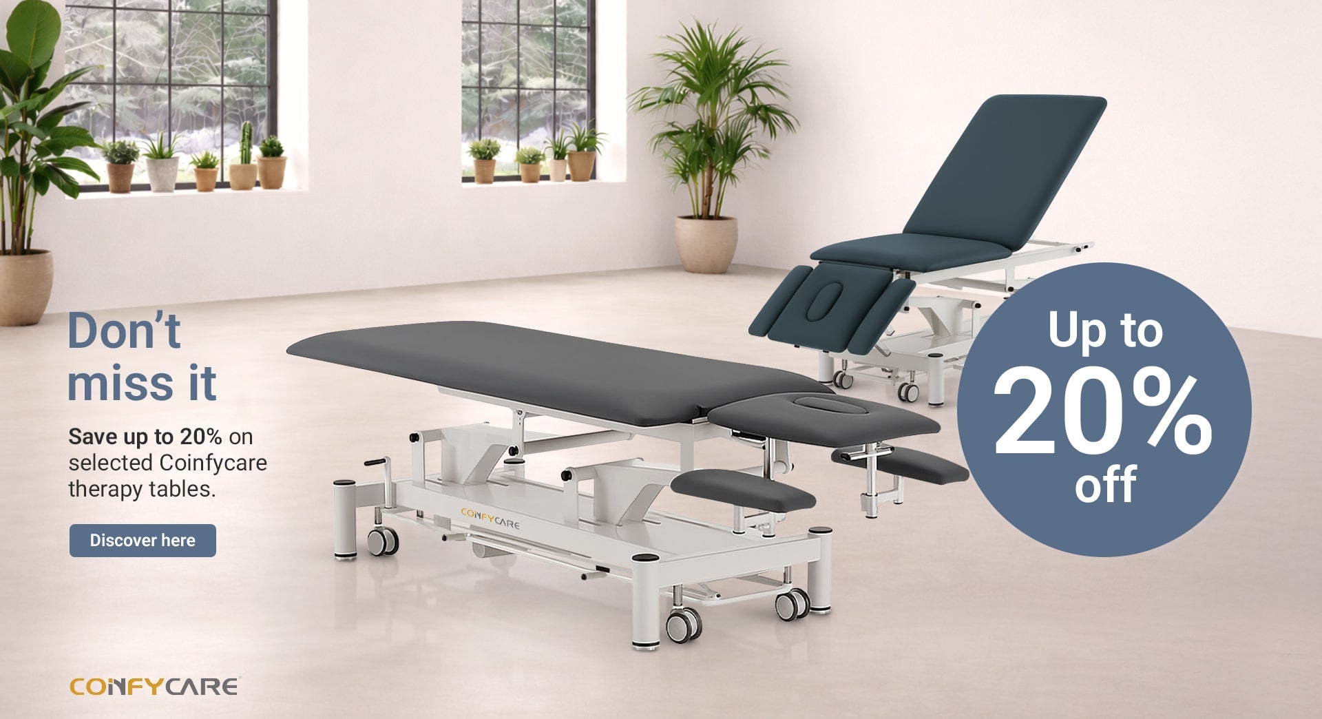 Coinfycare Discount Promo banner - desktop, english