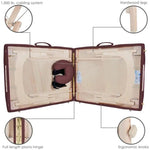 Earthlite Harmony mobile Massageliege, Farbe Burgund, Details Verarbeitung