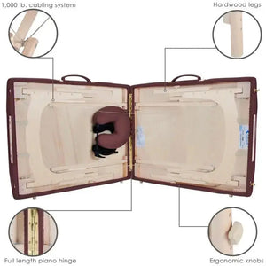 Earthlite Harmony mobile Massageliege, Farbe Burgund, Details Verarbeitung