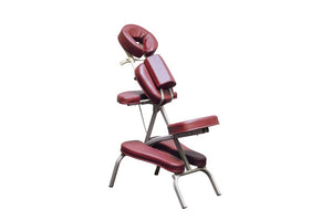 Klappbarer Massagestuhl Zen Silver Light, Farbe Burgund, Vollansicht