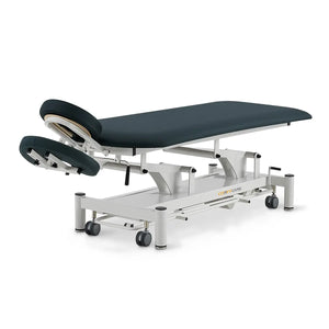 Massageliege elektrisch, Coinfycare Berlin, Kopfteil positiv, Farbe: Marineblau