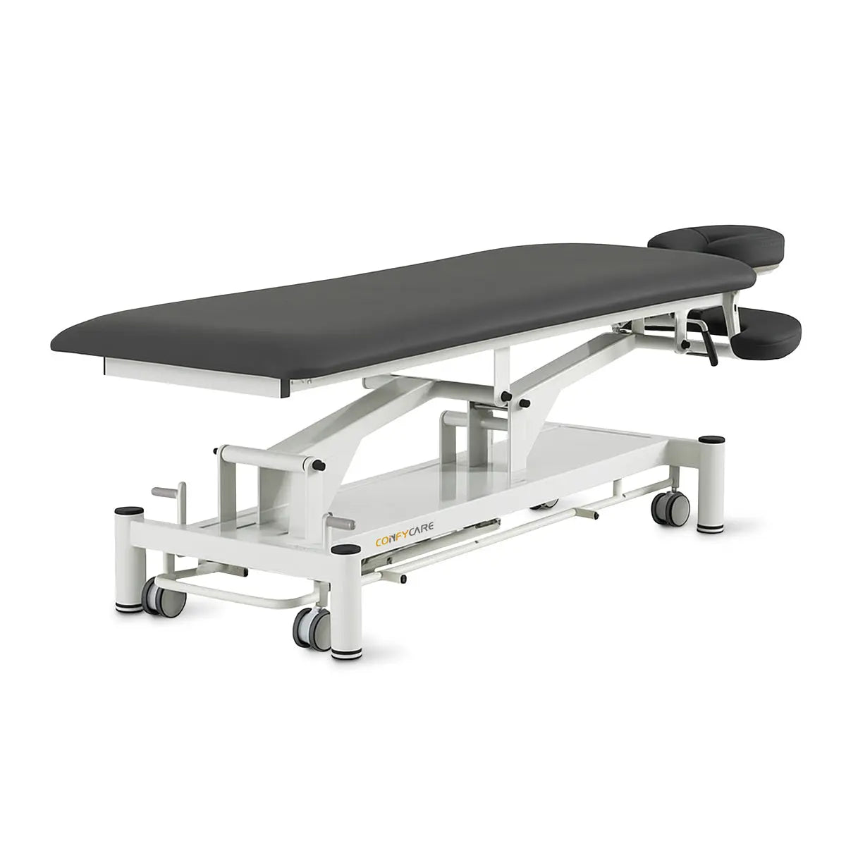 Massageliege elektrisch, Coinfycare Berlin, Rückansicht, dunkelgrau