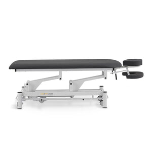 Massageliege elektrisch, Coinfycare Berlin, Seitenansicht, dunkelgrau