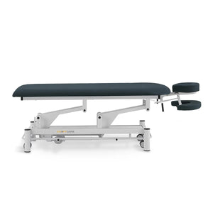 Massageliege elektrisch, Coinfycare Berlin, Seitenansicht, Farbe: Marineblau