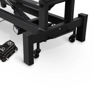 Massageliege elektrisch, Massunda Basis, Farbe dunkelgrau, Radhebesatz