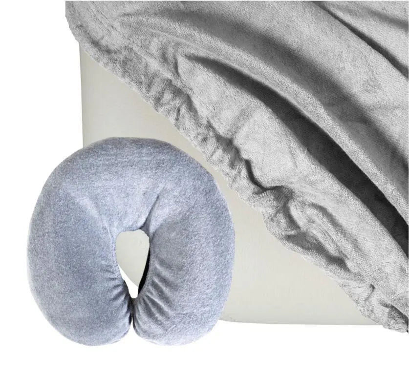 Massageliegenbezug- Set, Frottee, Farbe: Platin